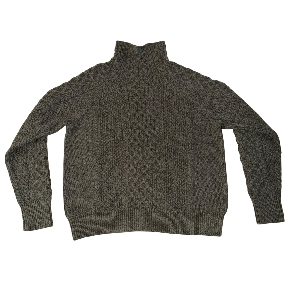 Vince Wool Cashmere Cable Knit Turtleneck Sweater S Gray Chunky - Picture 7 of 7